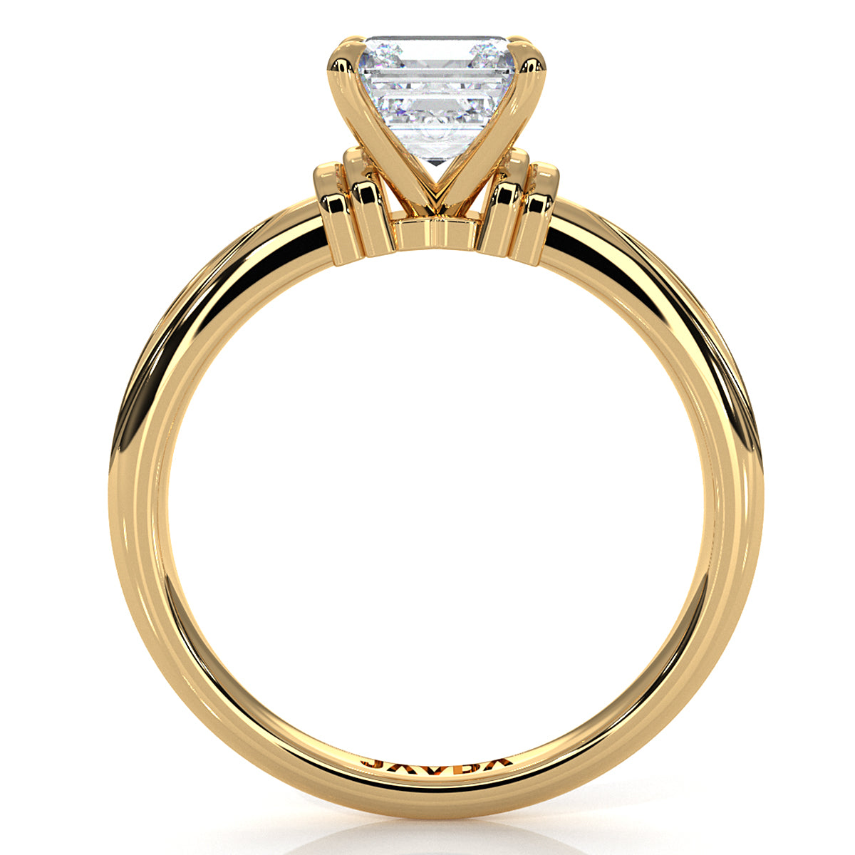 4.2g Ridged Solitaire Prong Set Lab Grown Diamond Engagement Ring IGI Certified 2.6mm 1.00 Ctw.